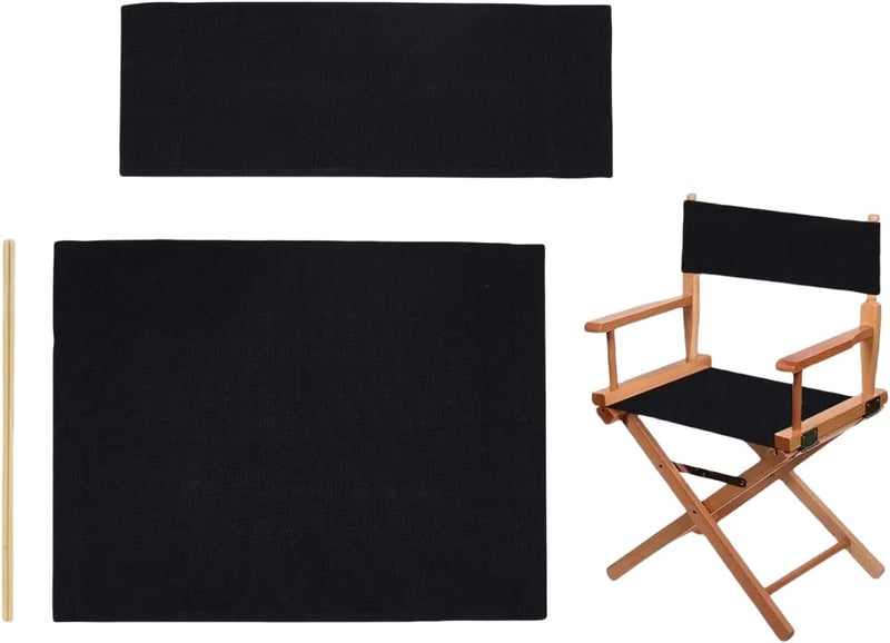 Cansybil Director Chair Replacement Canvas Fabric Seat Cover Foldable Director’s Chair Cover Kit Black | 21.2" L x 16.1" W x 0.39" H (B: Black 21.25''L*16.14''W) - Image 1